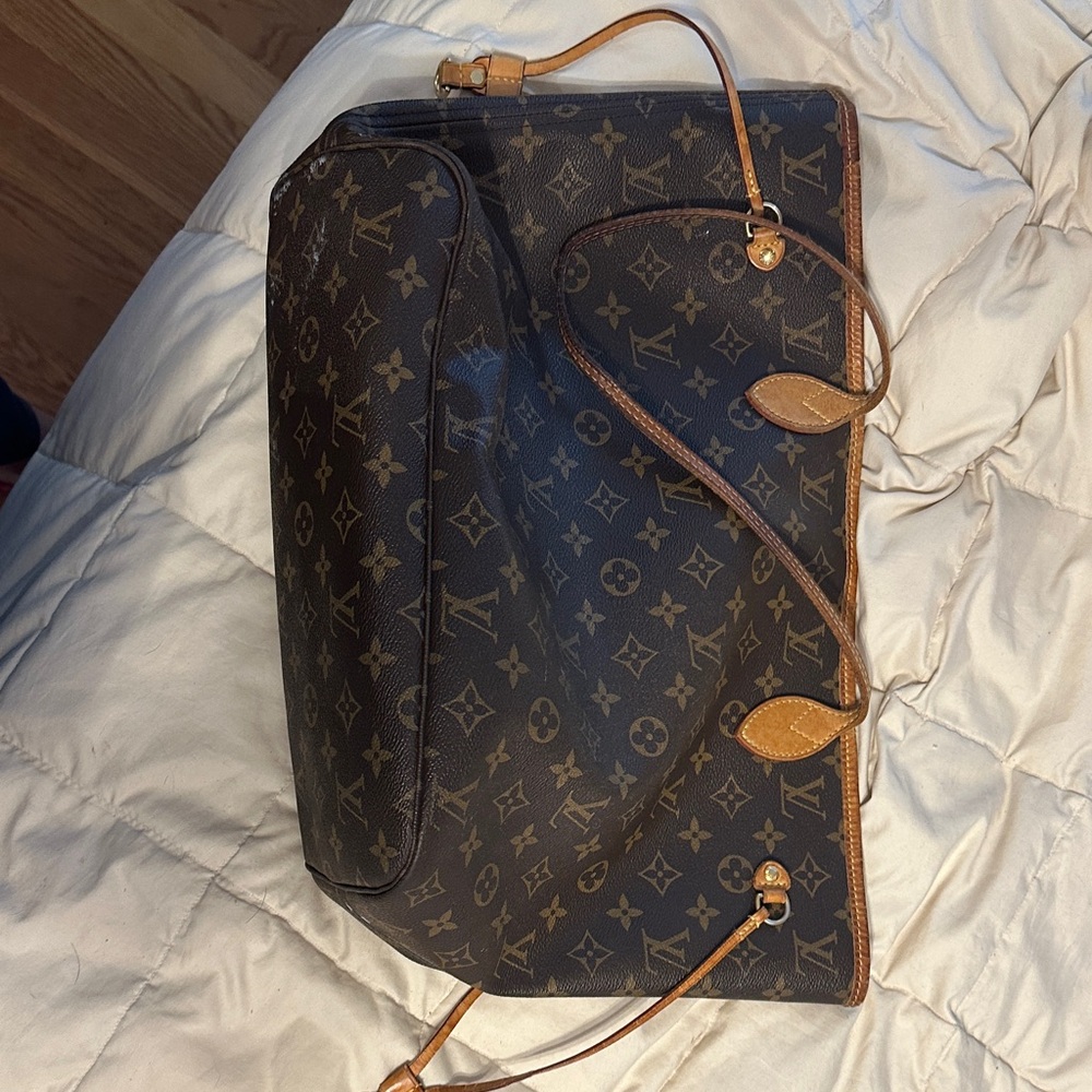 Louis Vuitton Beige and Tan Medium Tote Bag
